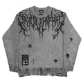 Reign Of Blood (Grey Bleached) - Knit Sweater (600GSM)