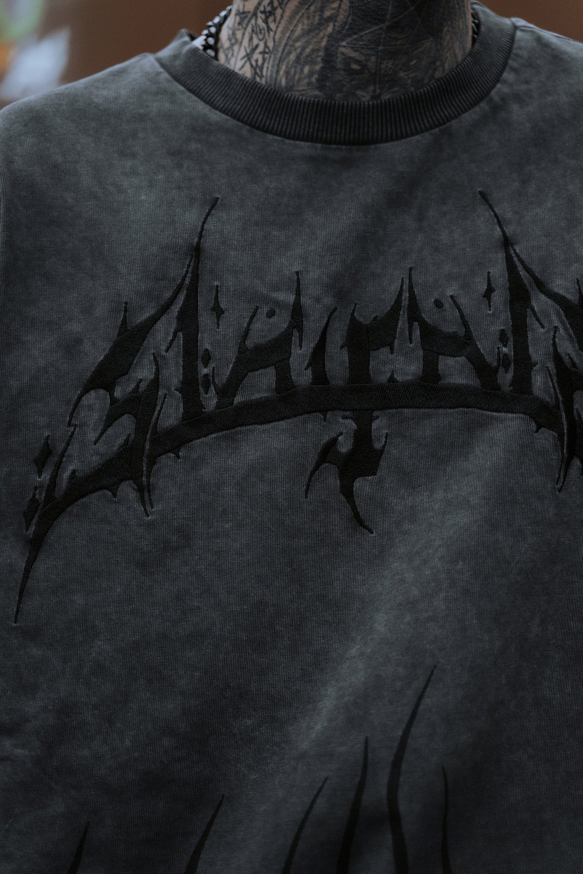Black Torch (Petrol Bleached) - Heavy Oversized T-Shirt (250GSM)