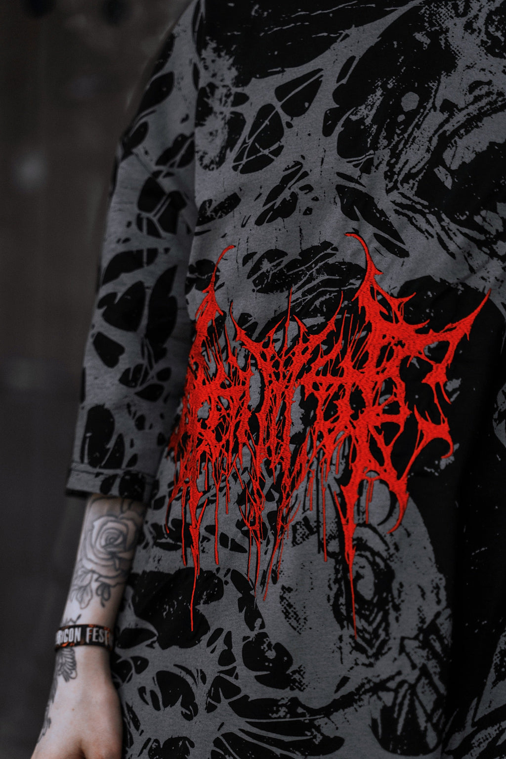 Grinfrost (Black) - Oversized T-Shirt (200GSM)