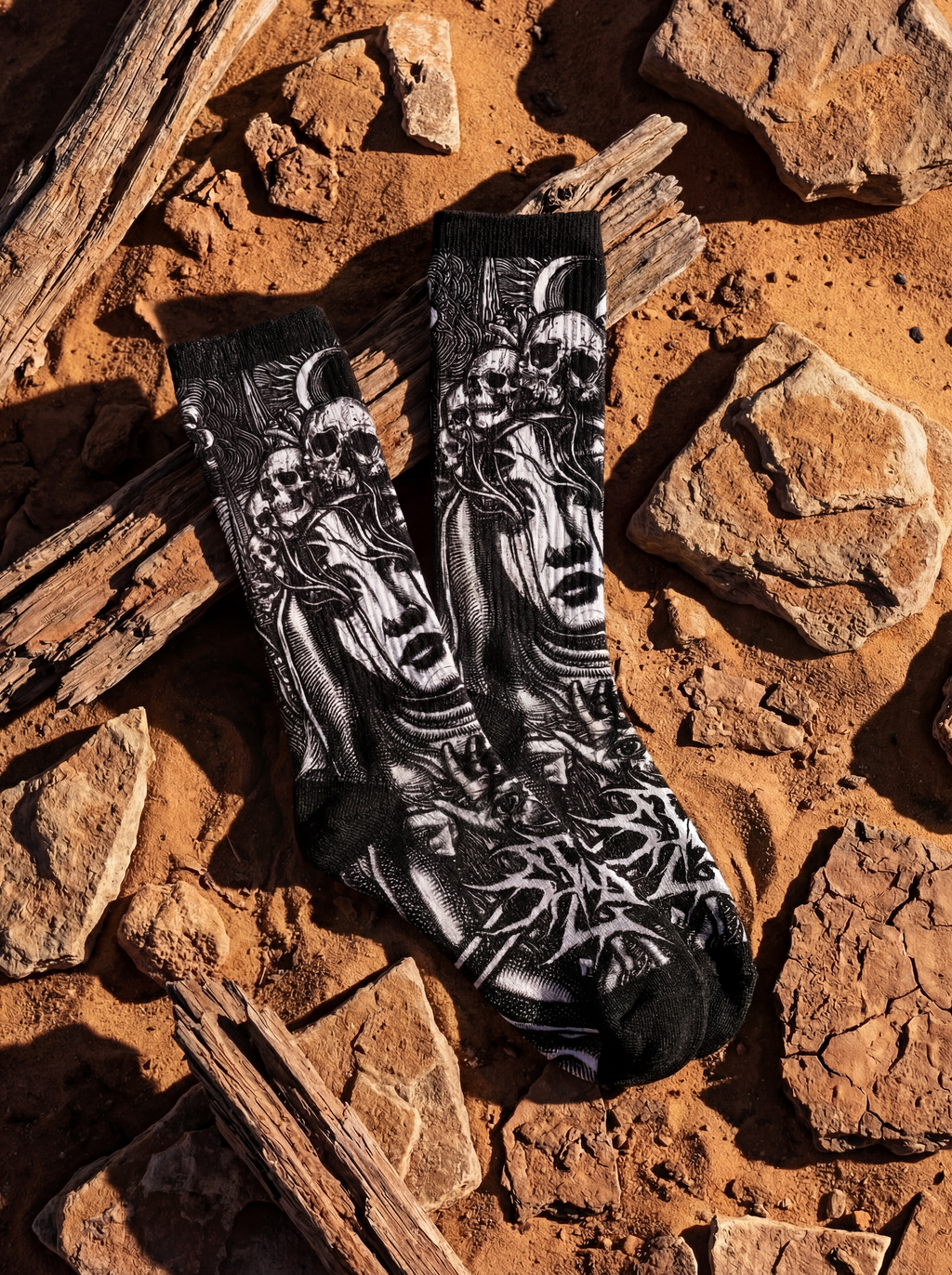 Marrow of Eden (Black White) - Comfort Socks