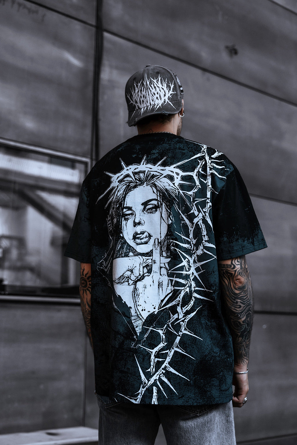 Middle Finger Up (Blue) - Customized Regular T-Shirt 200GSM