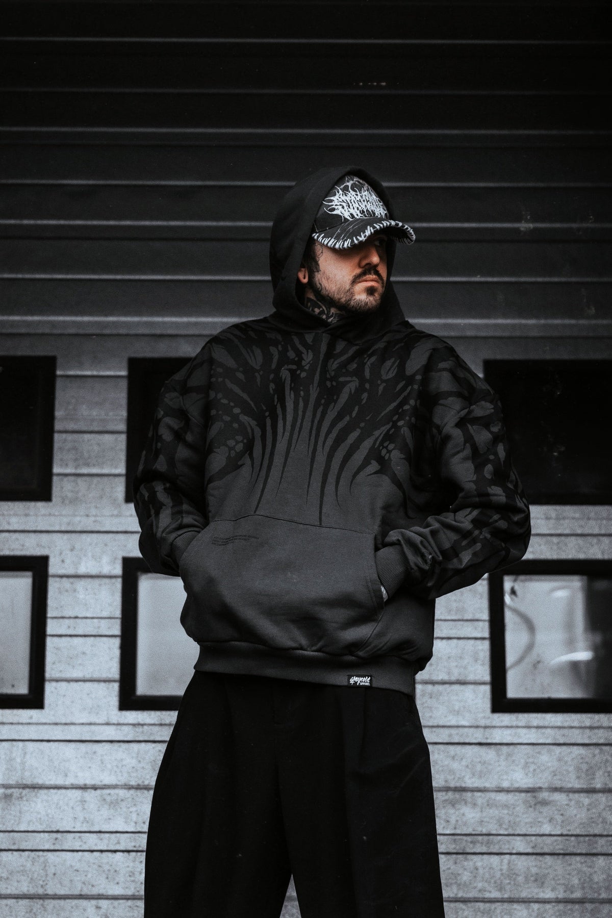 Necroblade (Dark Grey) - Heavy Oversized Hoodie (400GSM)