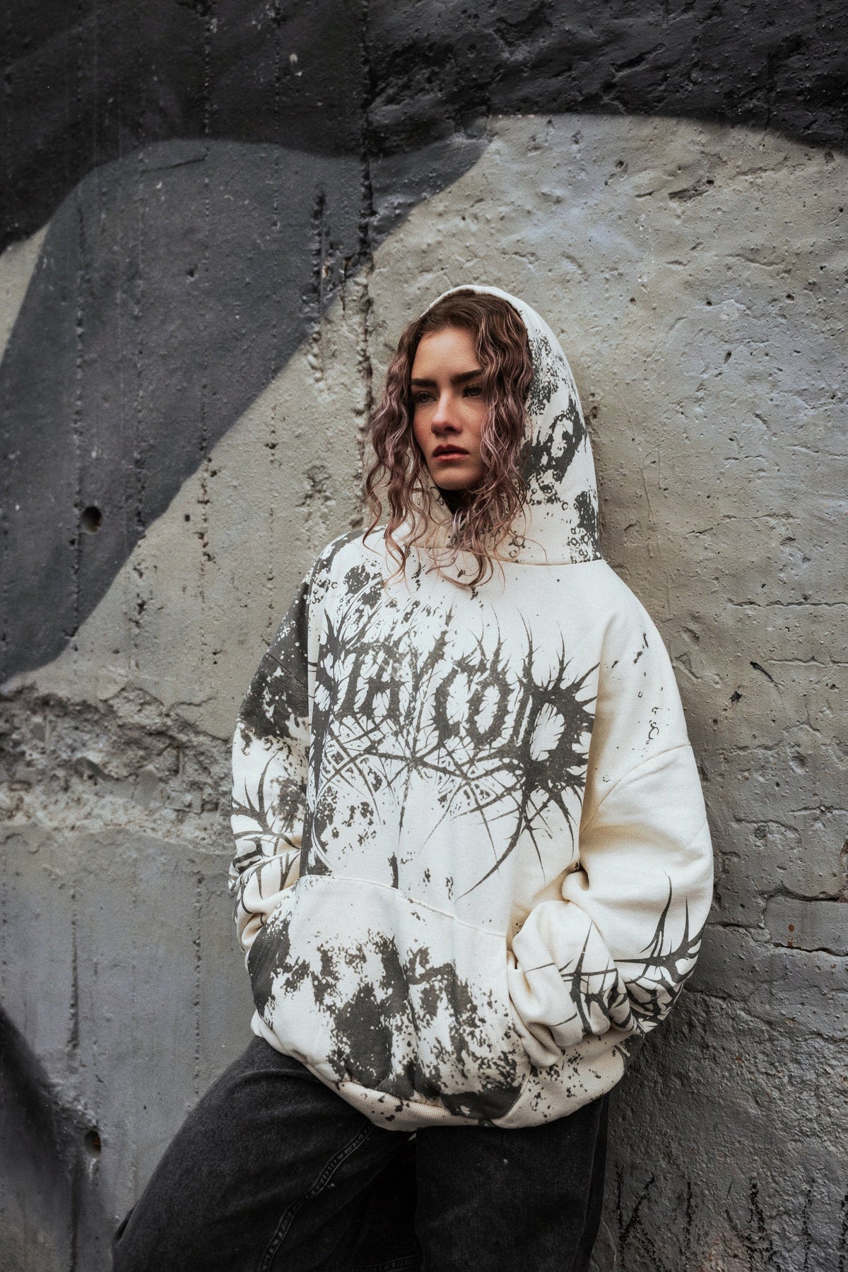 Pale Malice (Beige) - Oversized Hoodie (350GSM)