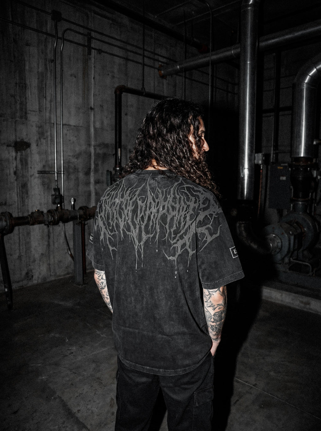 Reign Of Blood (Grey Acid Washed) - Heavy Oversized T-Shirt (250GSM)