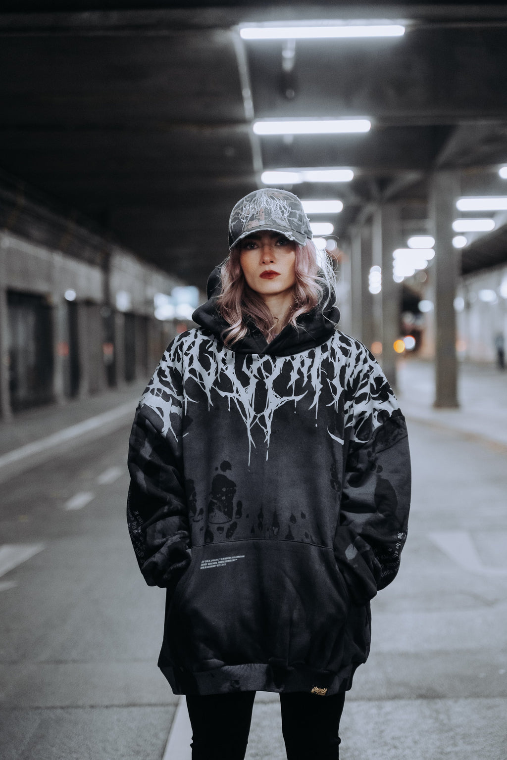 Reign Of Blood (Grey Dye) - Oversized Hoodie (350GSM)