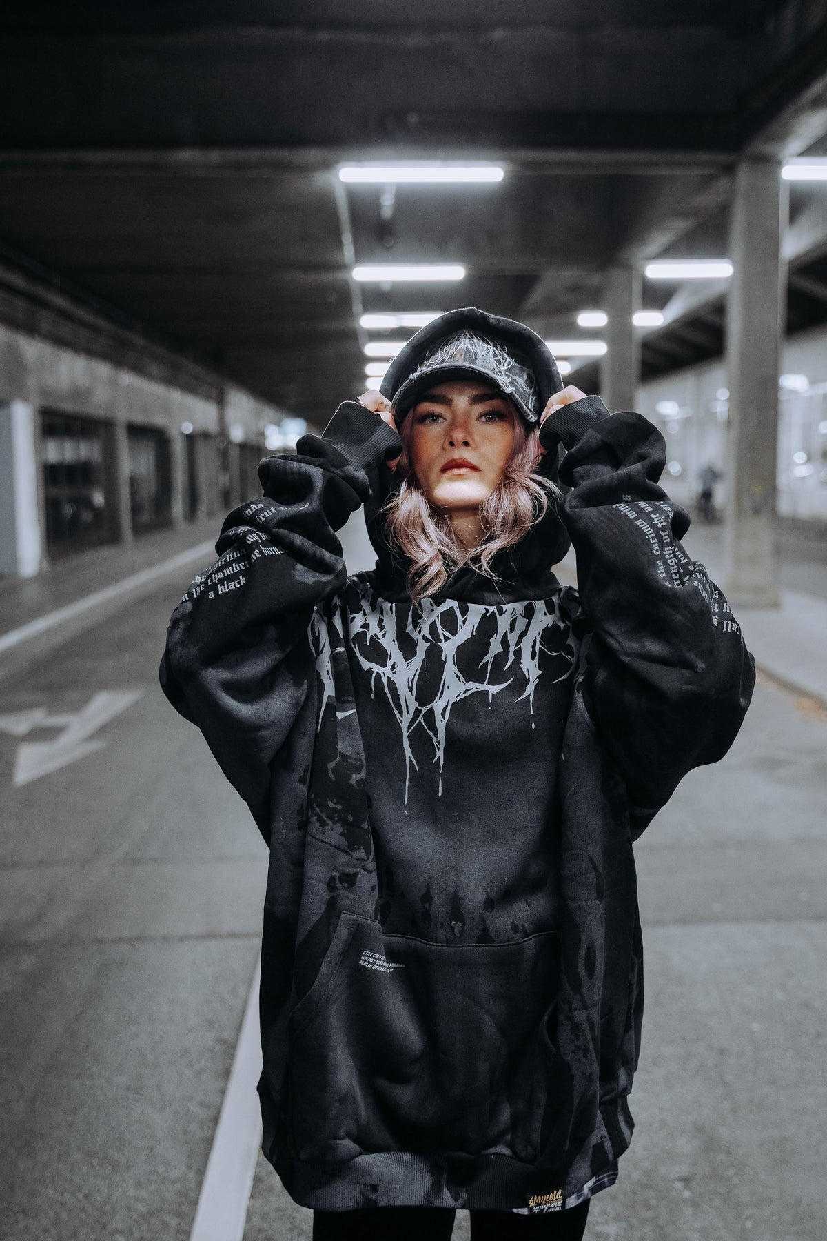 Reign Of Blood (Grey Dye) - Oversized Hoodie (350GSM)