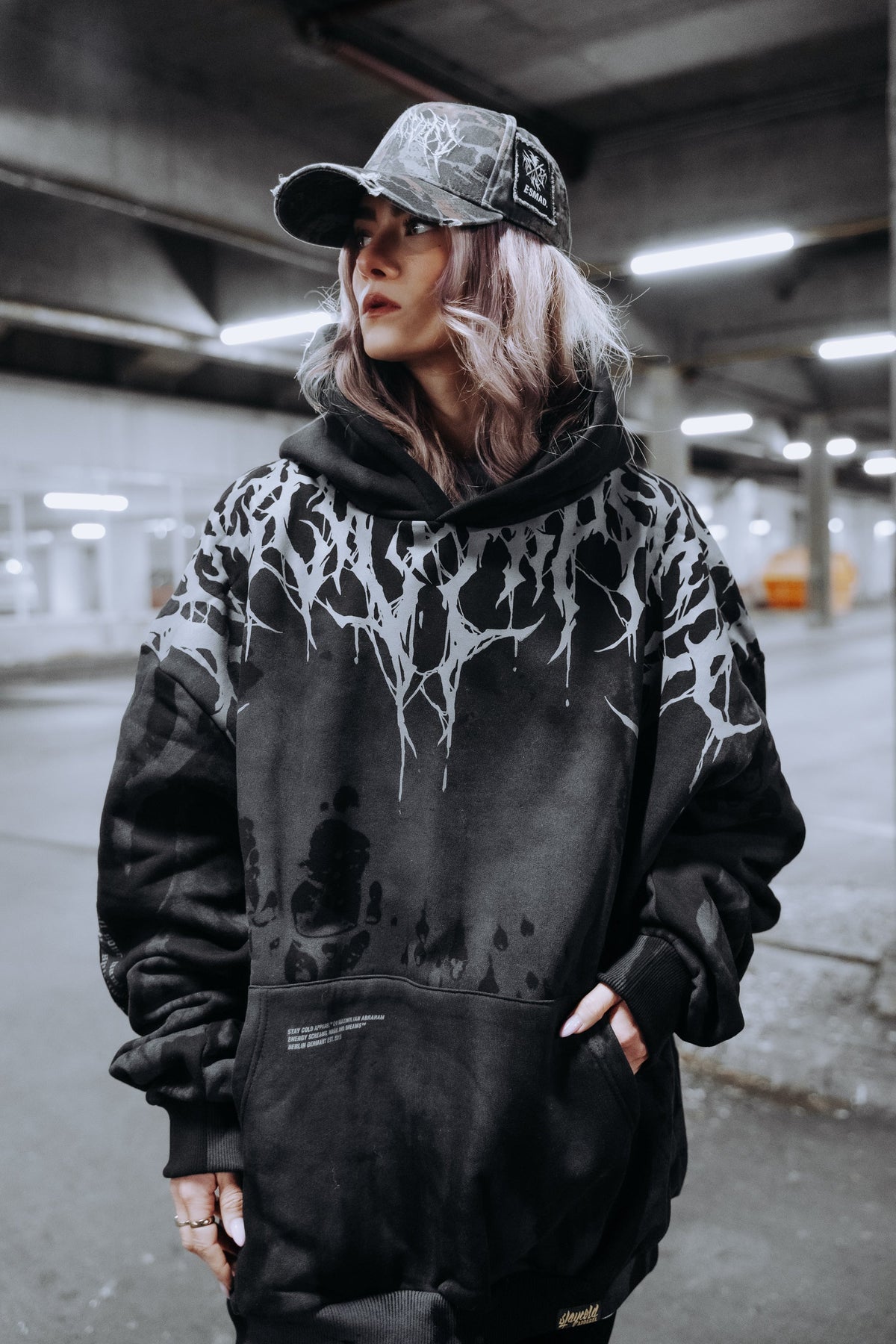 Reign Of Blood (Grey Dye) - Oversized Hoodie (350GSM)