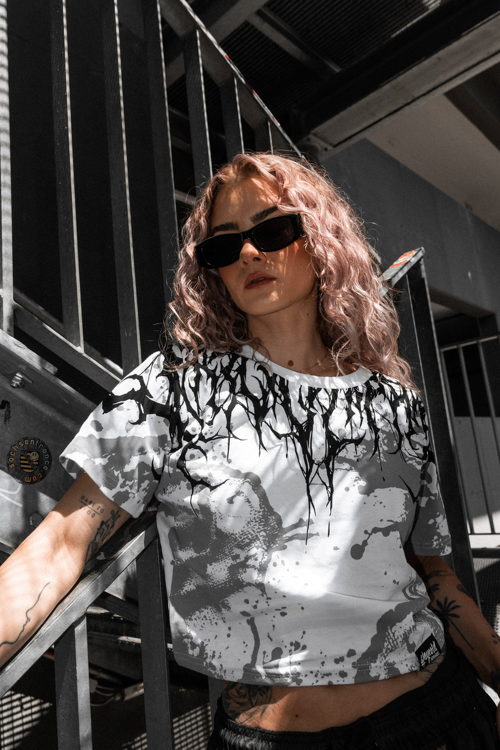 Reign Of Blood (White) - Crop T-Shirt (200GSM)