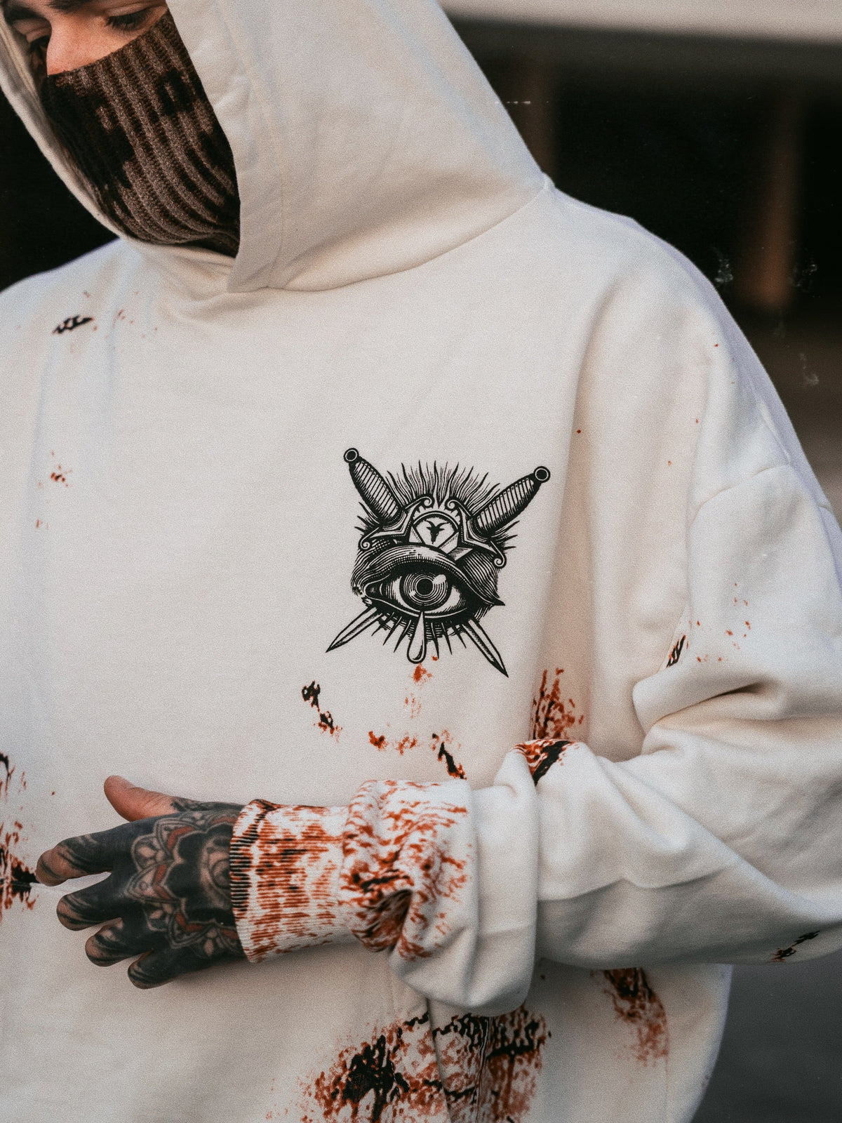 Think Twice (Rusty Bleached) - Oversized Hoodie (350GSM)