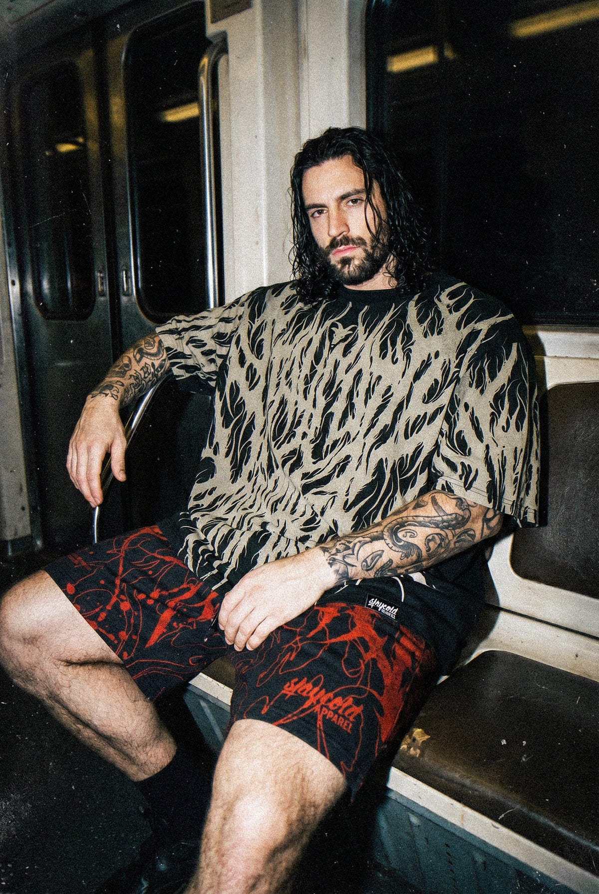 Zombie Fox (Black) - Oversized T-Shirt (200GSM)